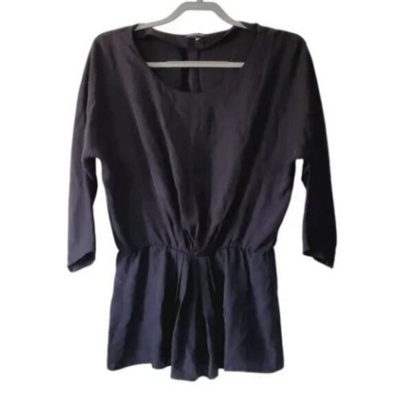 Club Monaco black blouson pleated tunic top size S - Picture 1 of 4
